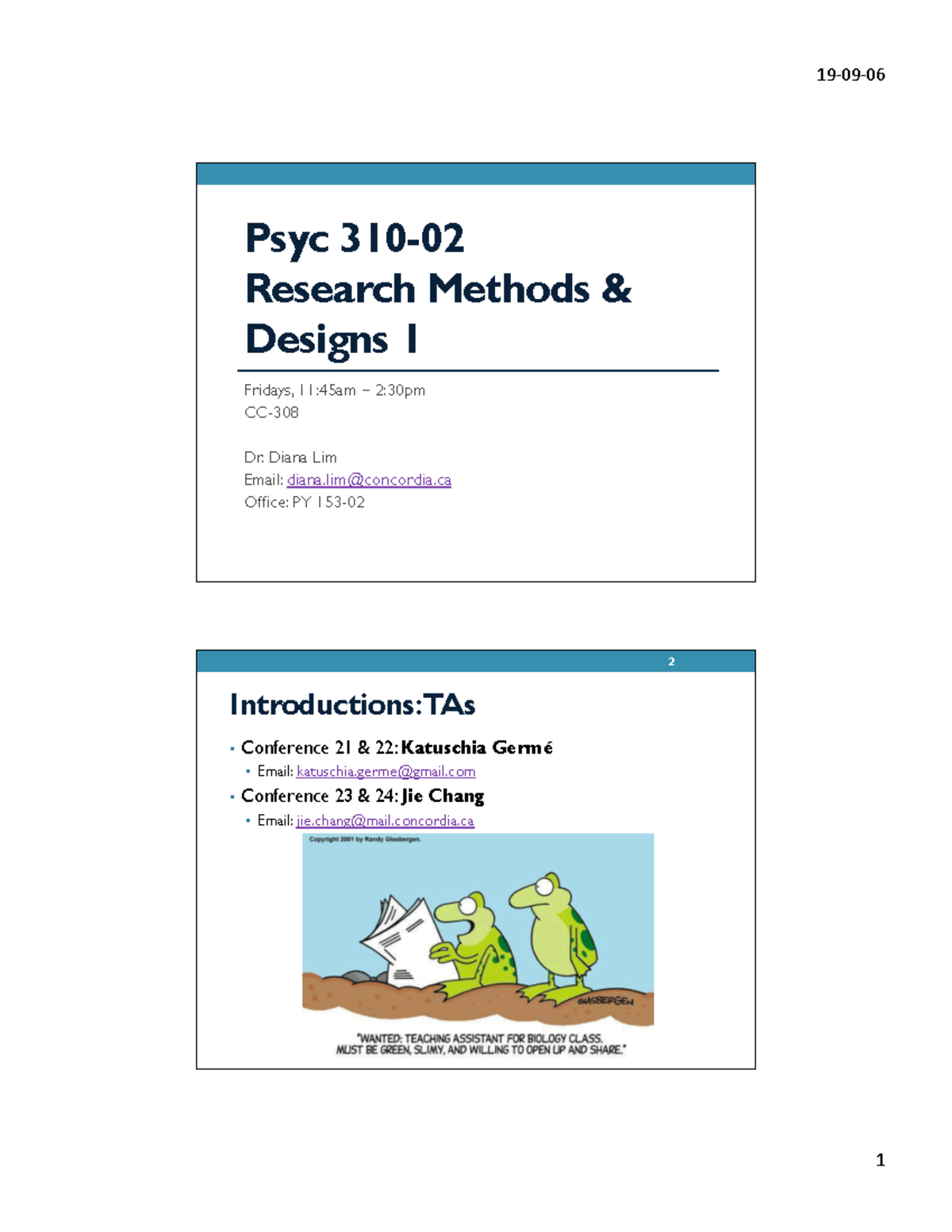 00 Welcome class 324 - Psyc 310- Research Methods & Designs 1 Fridays ...