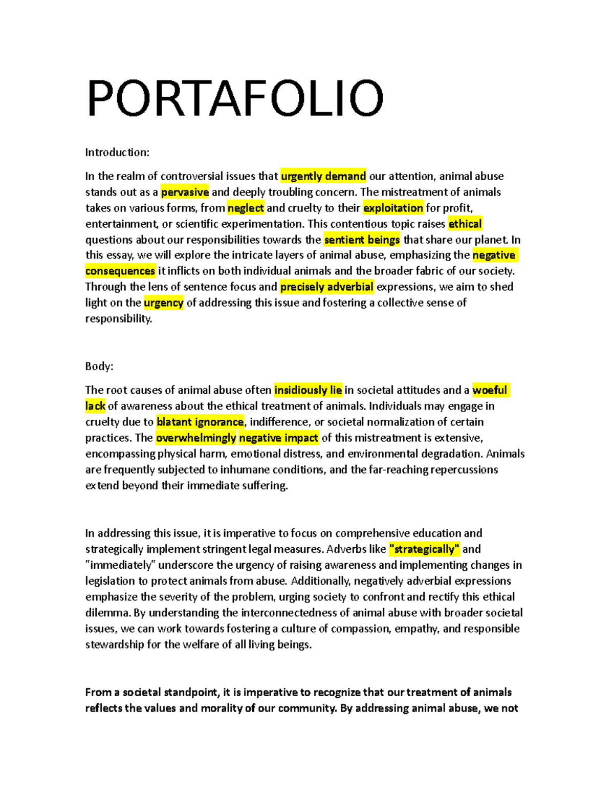 Portafolioa 6 - sdsds - PORTAFOLIO Introduction: In the realm of ...