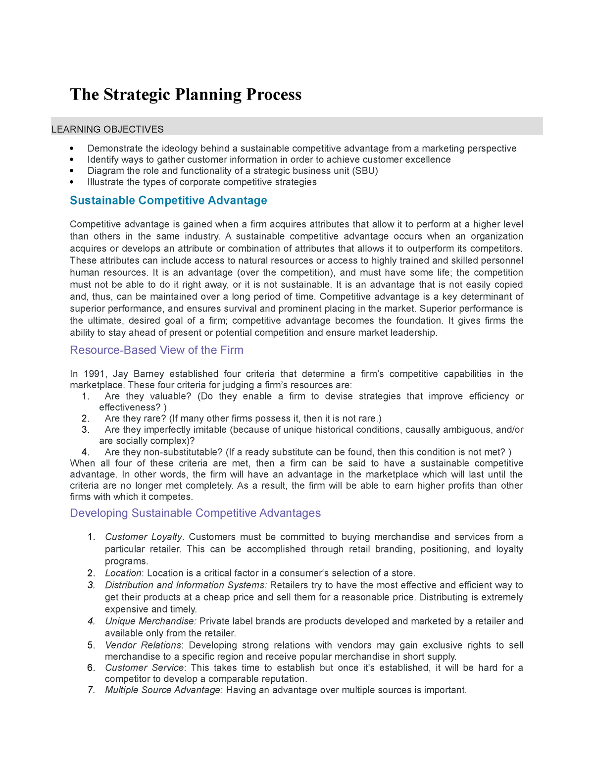 dissertations on strategic planning