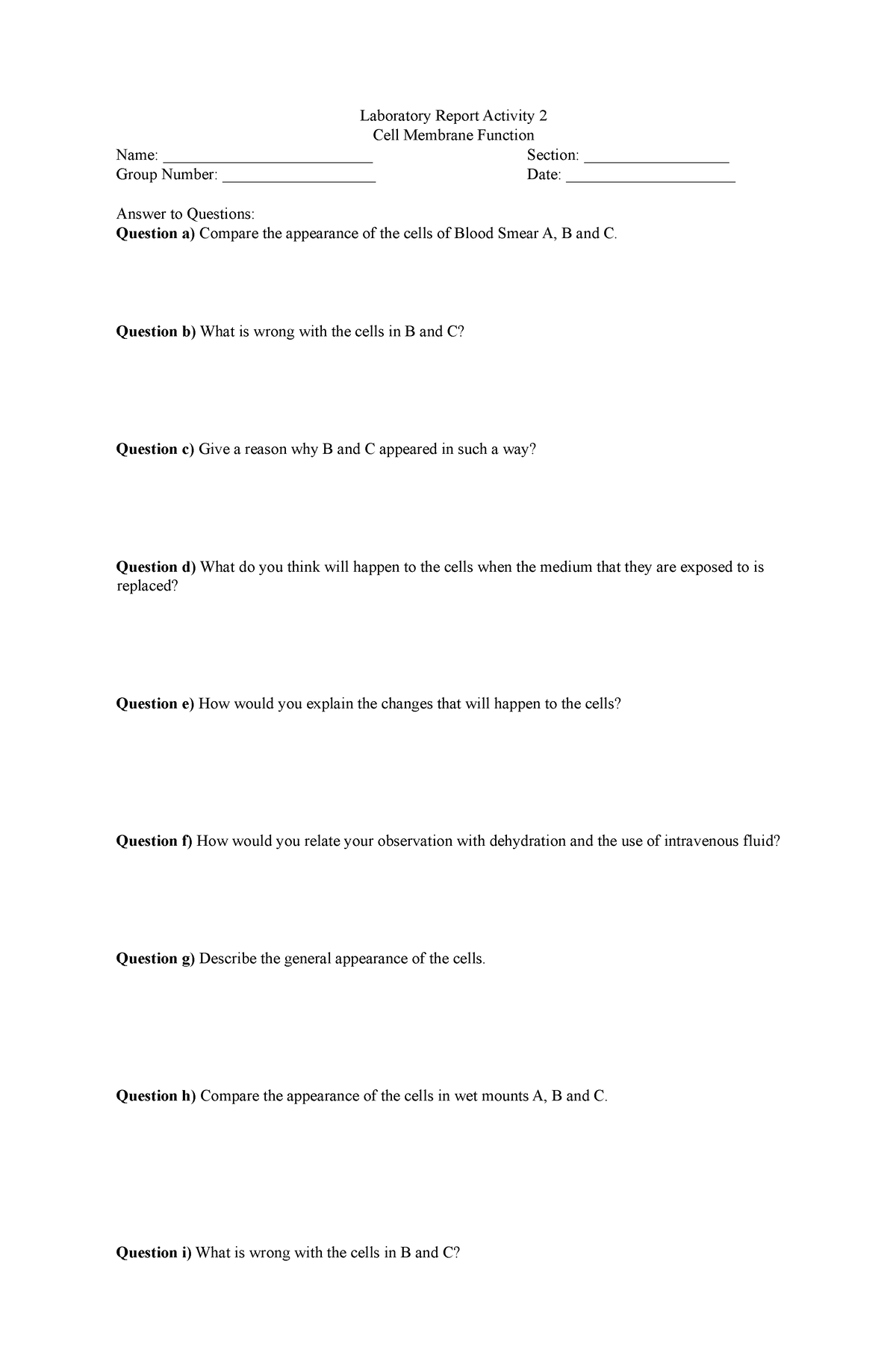 FOR Print-LAB 2 Aniphy - Laboratory Report Activity 2 Cell Membrane ...