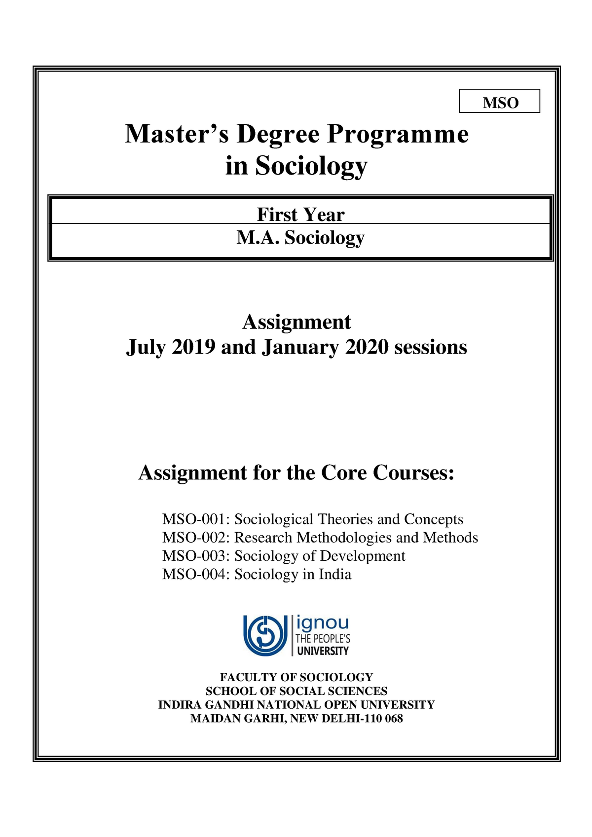 master's degree assignments