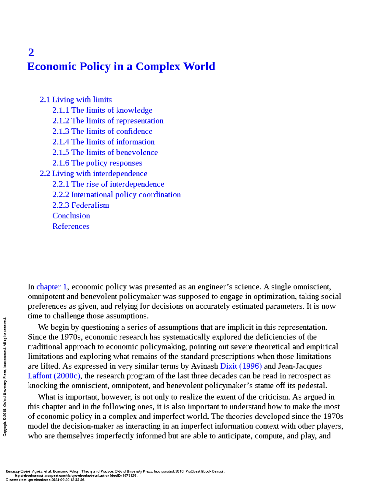 Economic Policy Theory and Practice - (2 Economic Policy in a Complex ...
