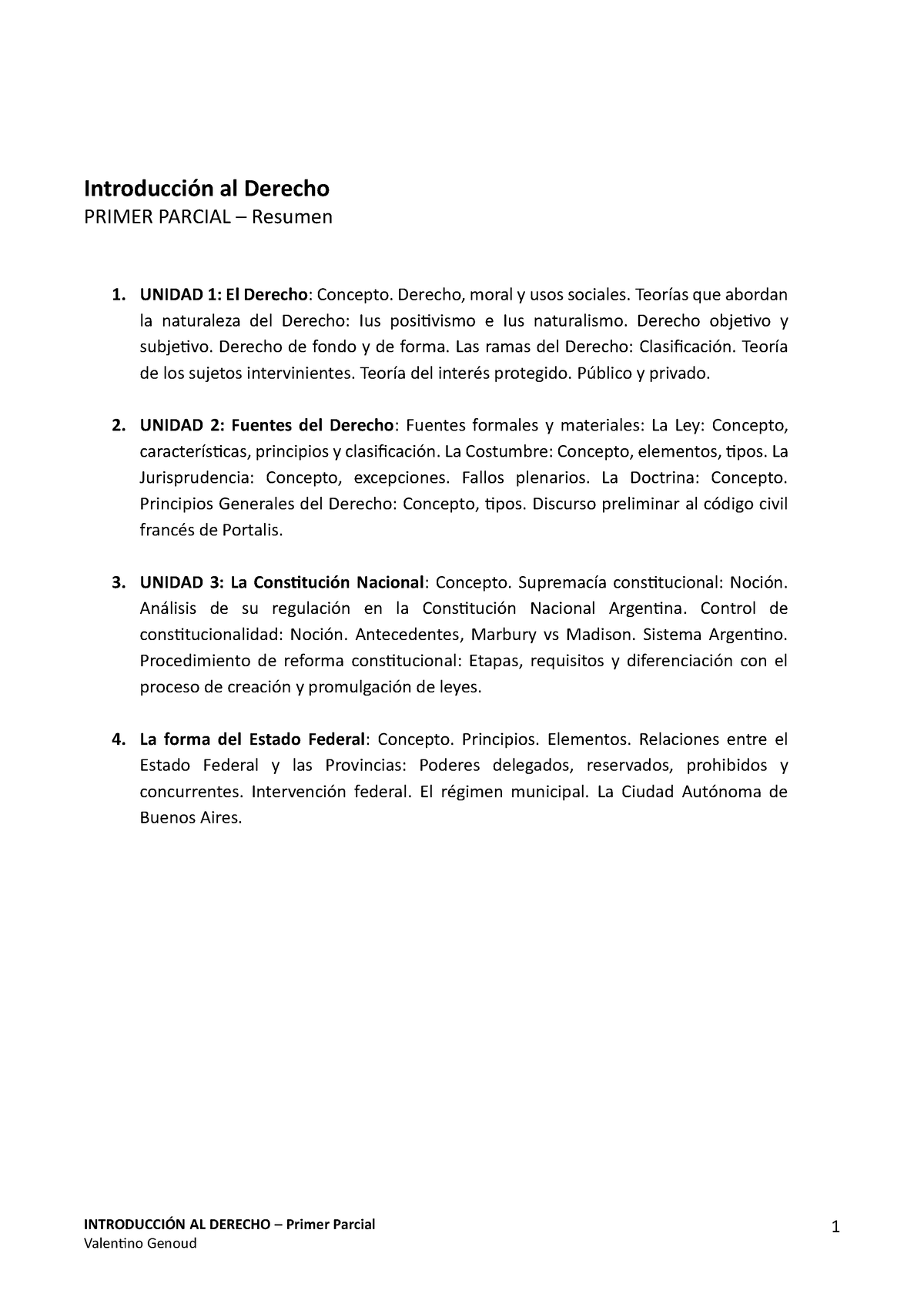 Primer Parcial - Introducción AL Derecho - INTRODUCCIÓN AL DERECHO ...