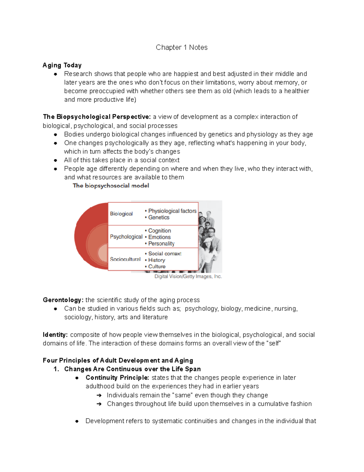 Adult Dev. Aging Intro II - Chapter 1 Notes Aging Today Research shows ...