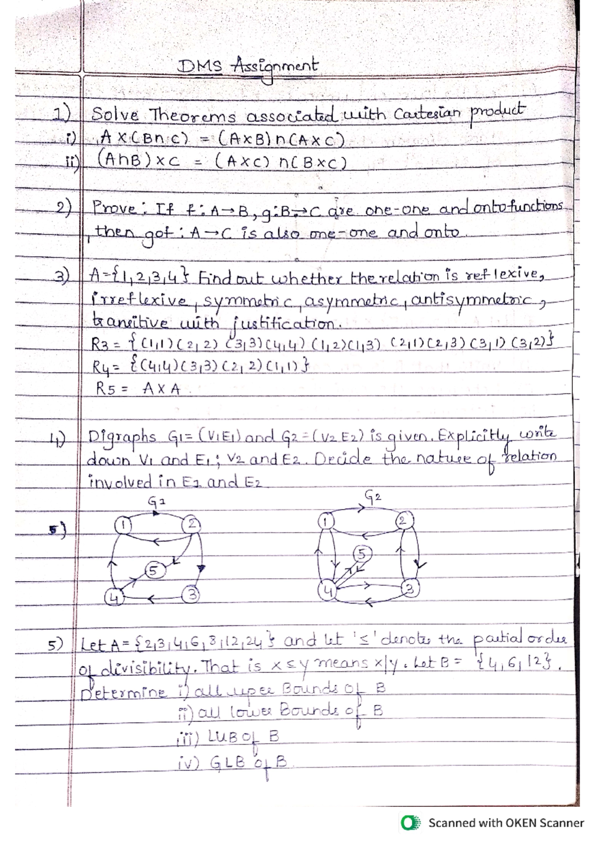 DMS Assignment 2 - R3 C31 R5 AXA 4) Digraphs (VIEI) and is given ...