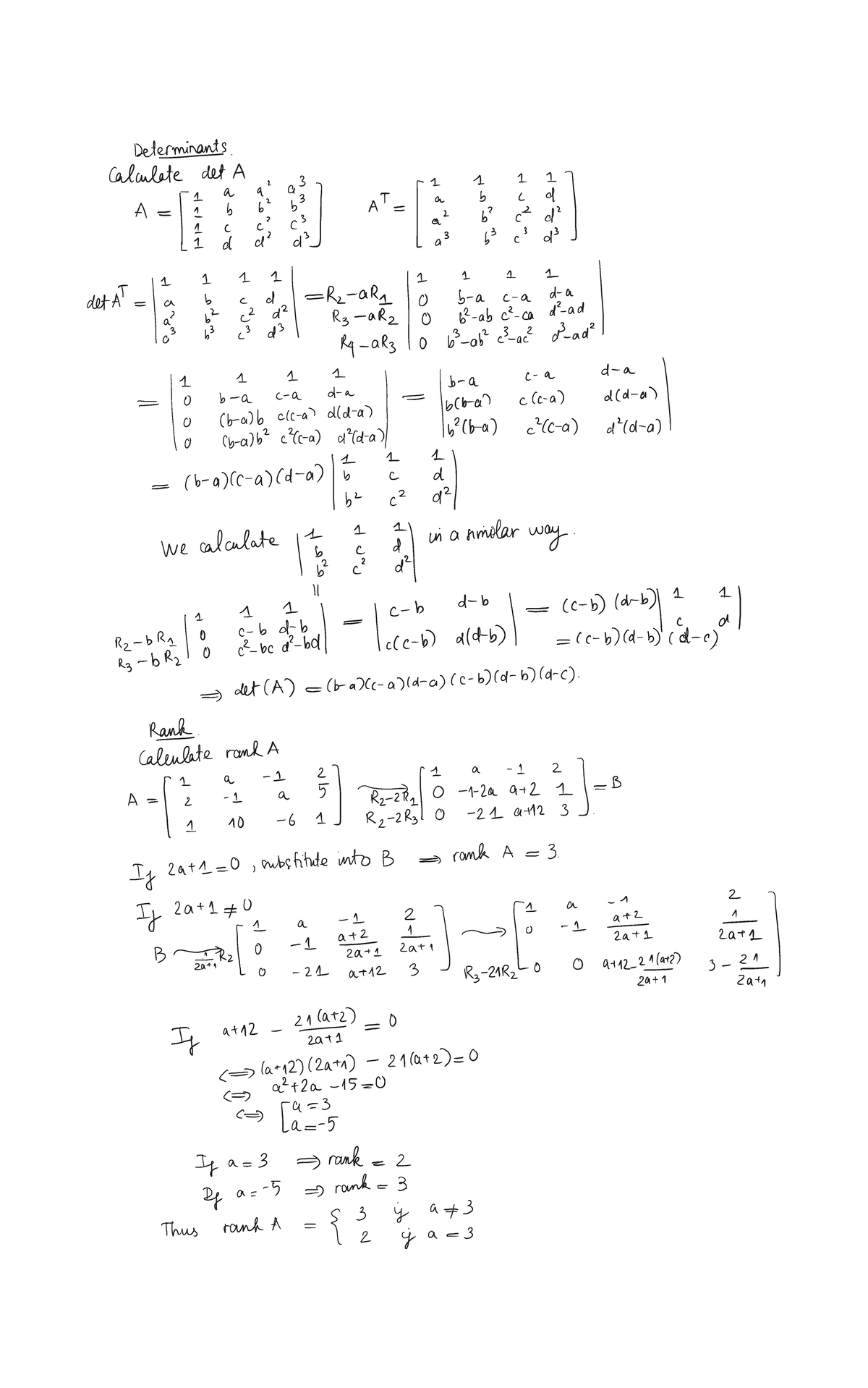 Exercises Linear A USTH - Linear algebra - Studocu