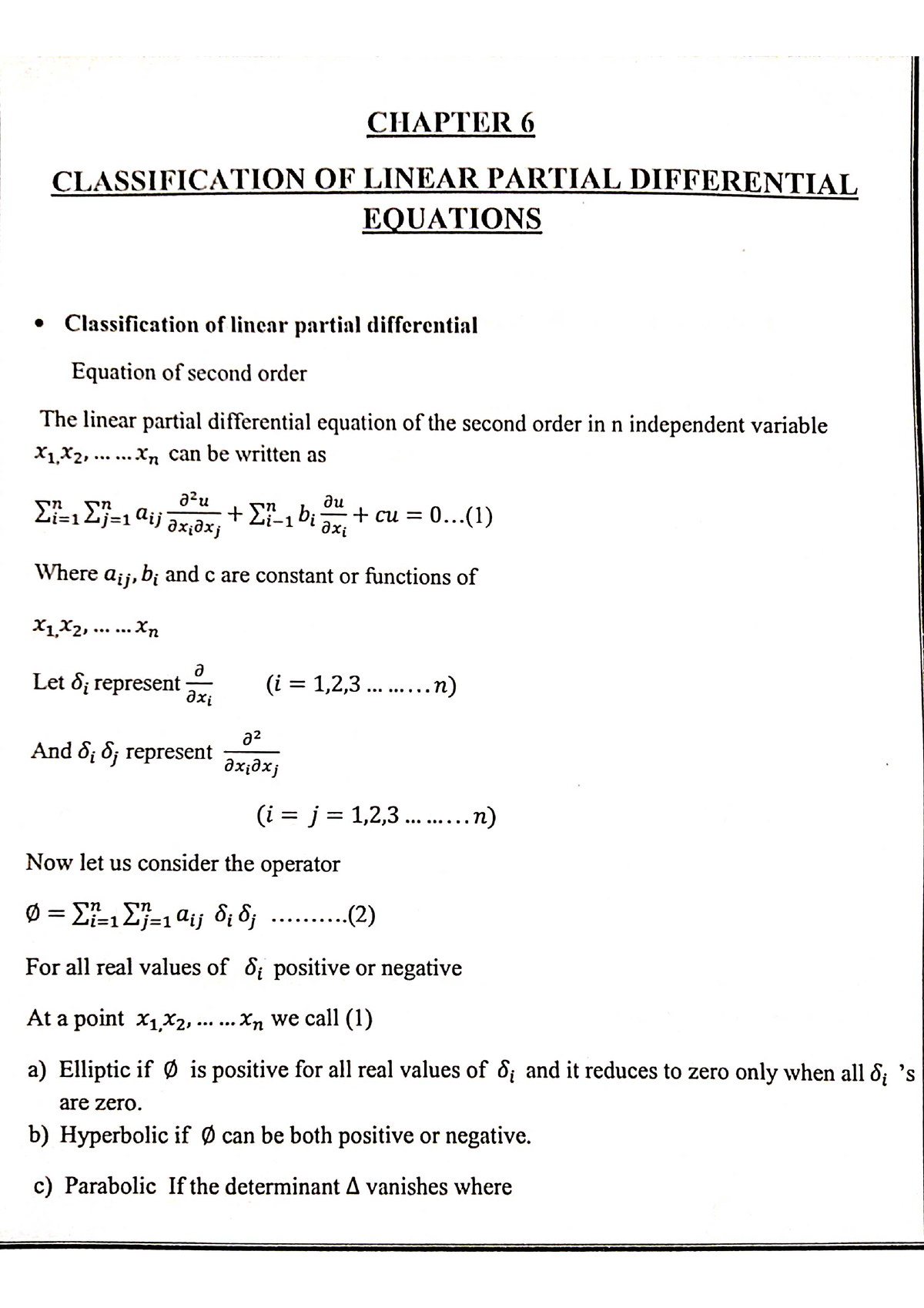 Classification Of Linear Partial Differential Equations - Bsc Maths ...