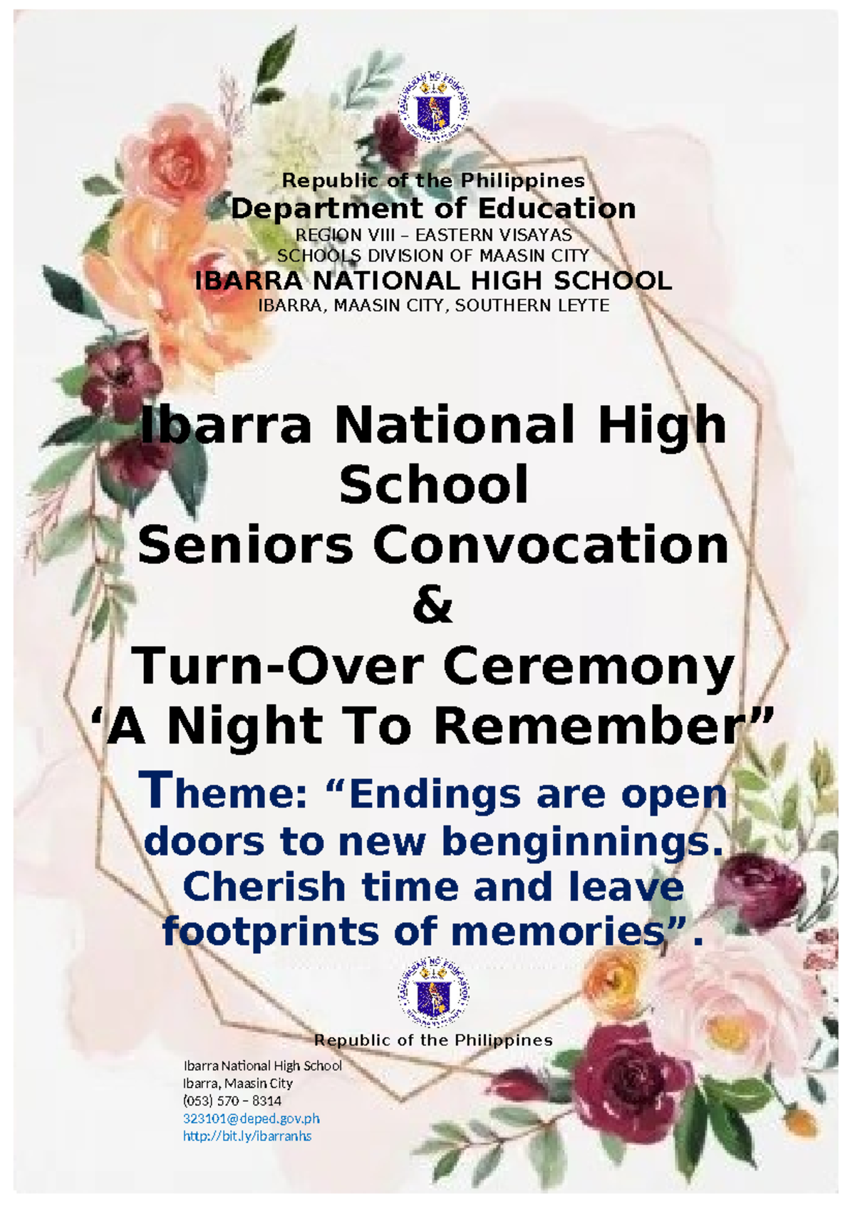 BLUE - Seniors Convocation Program-A Night To Remember - Republic of ...