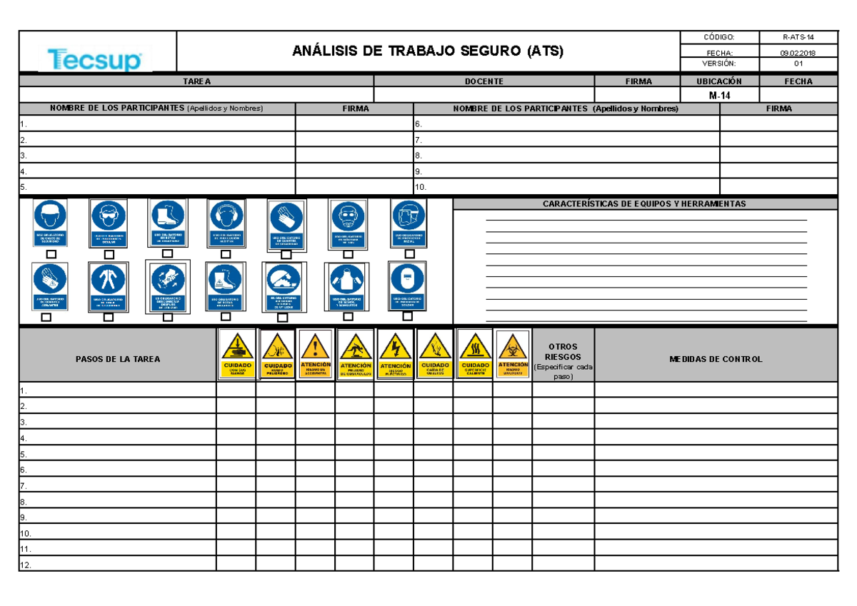 Registro-+ATS+%281%29-M14+%281%29 - ANÁLISIS DE TRABAJO SEGURO (ATS ...