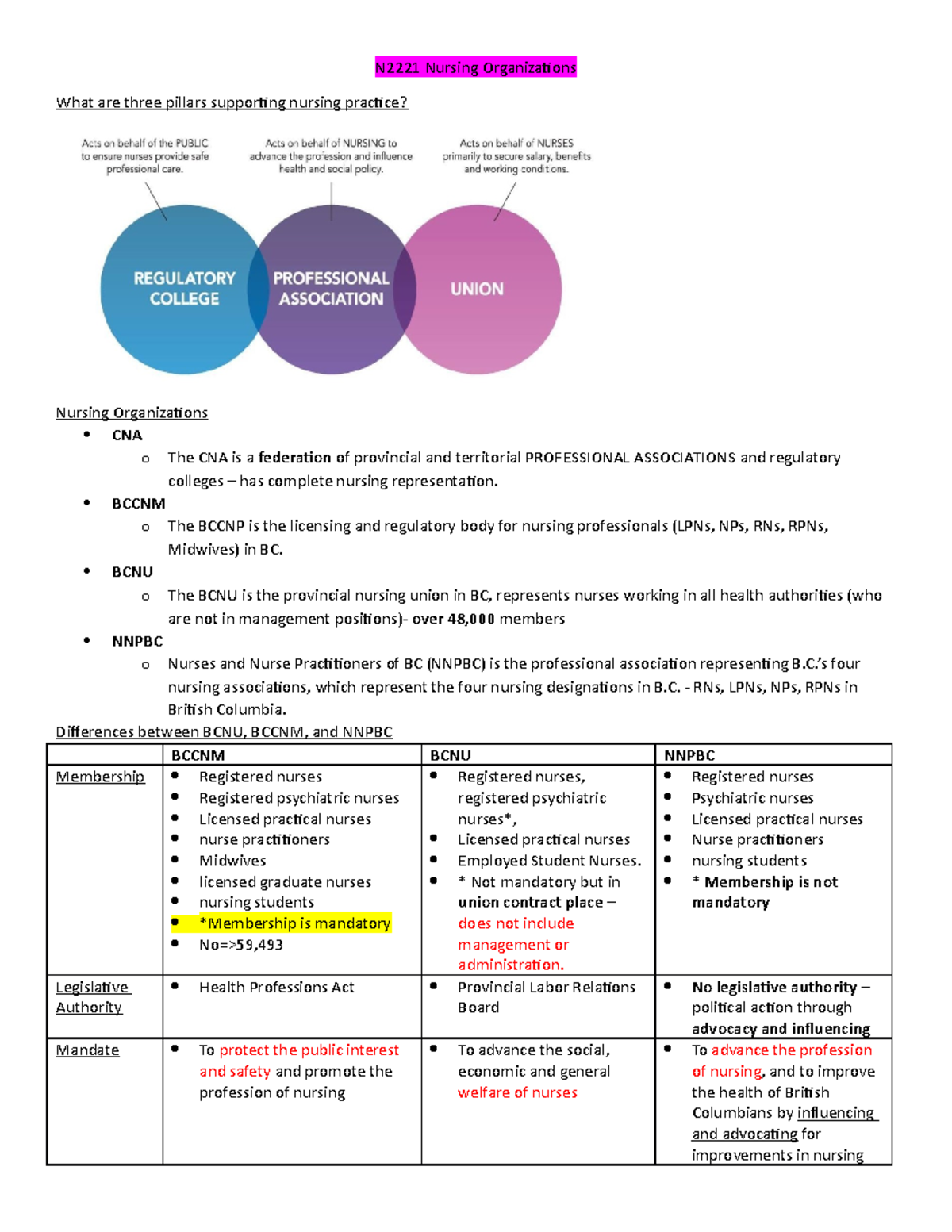 N2221 Nursing Organizations N2221 Nursing Organizations What are