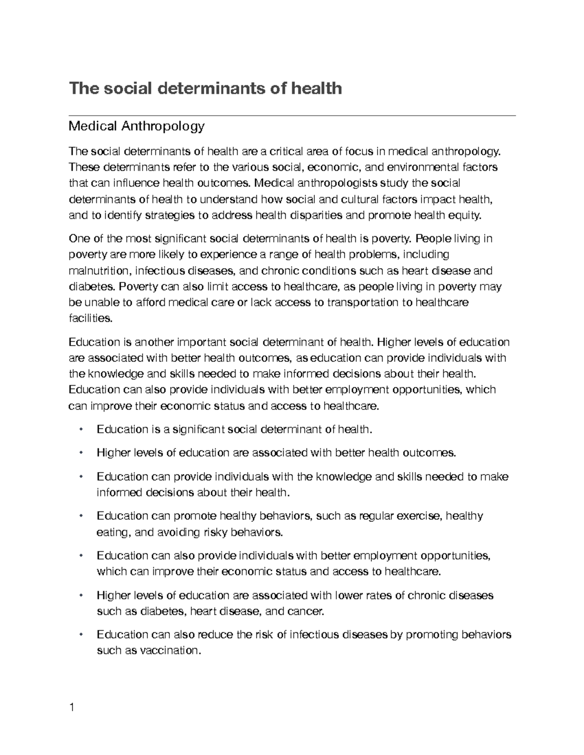 The social determinants of health - The social determinants of health ...