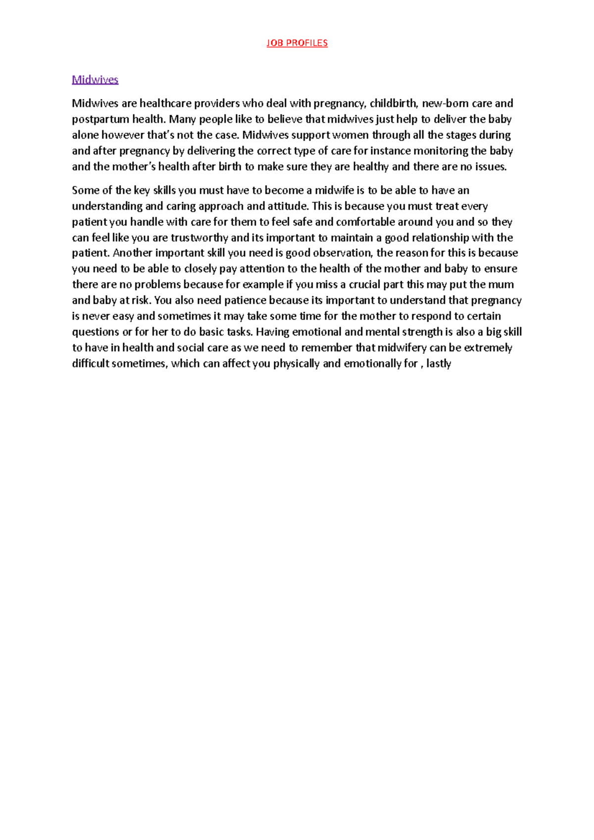 WHAT IS A MIDWIVES JOB visual data 6