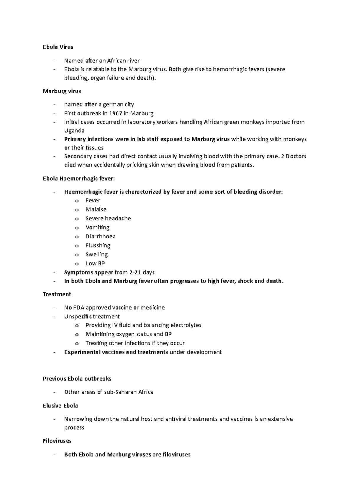 Ebola Virus - Lecture notes 13b - Ebola Virus - Named after an African ...