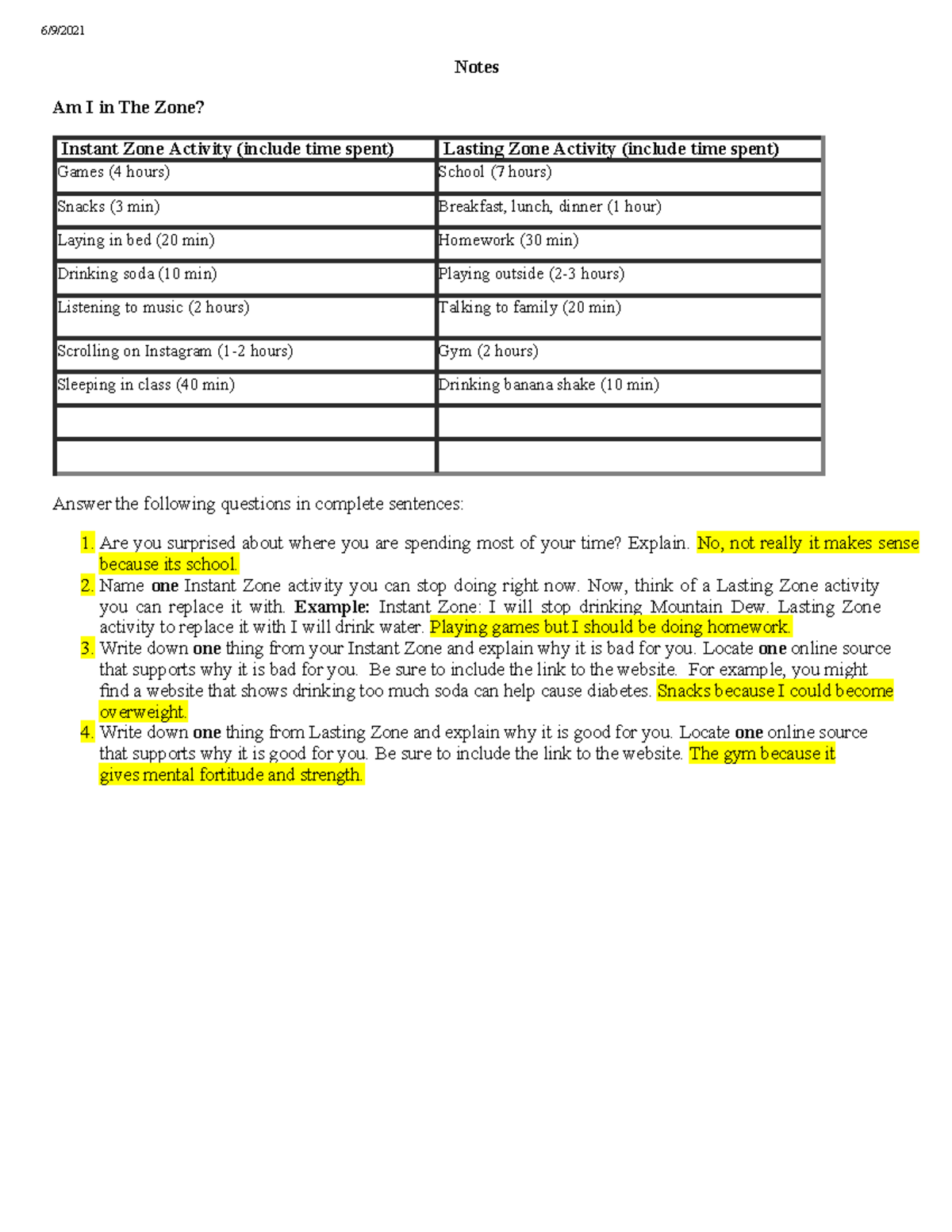 Chart jlb ogyfc hk khvcyjrc ujlvcy 6/9/ Notes Am I in The Zone