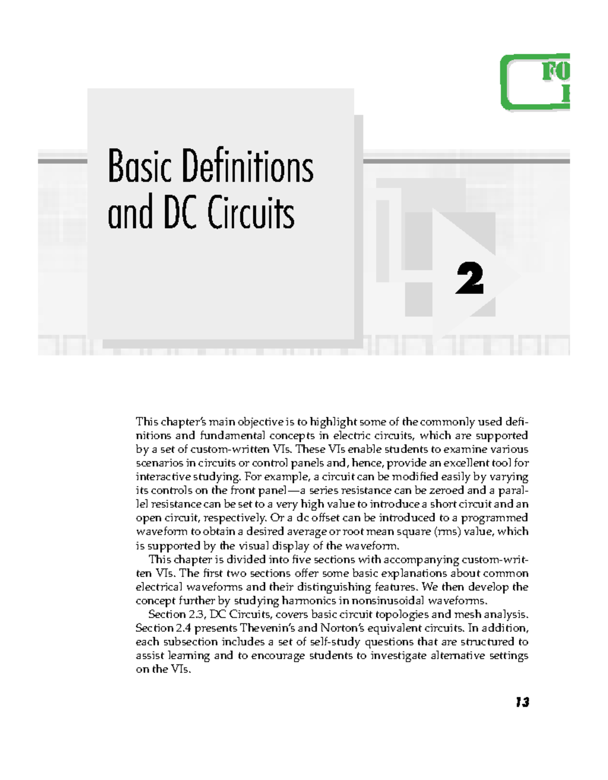 0130618861 - study - 13 Basic Definitions and DC Circuits 2 This ...