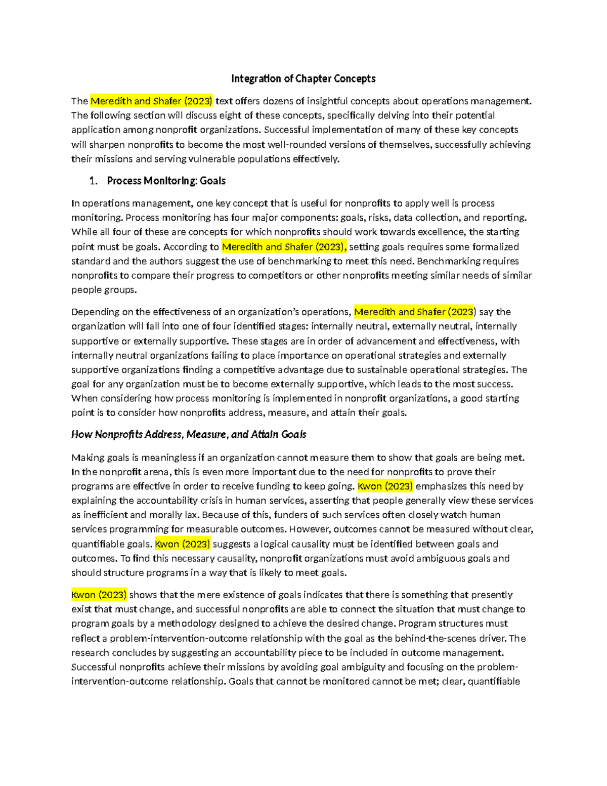 Integration of Chapter Concepts - The following section will discuss ...