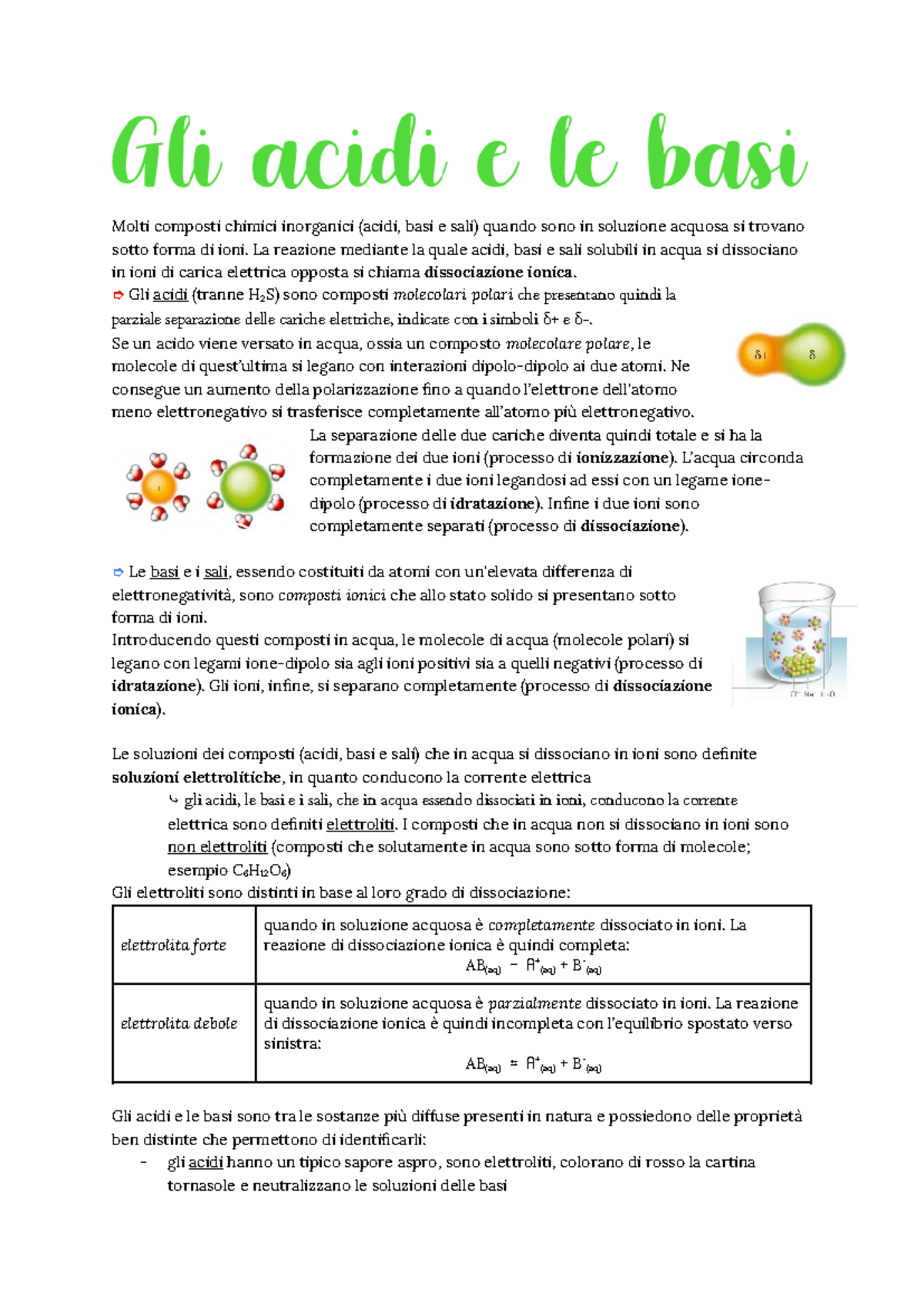 Gli acidi e le basi - Molti composti chimici inorganici (acidi, basi e ...