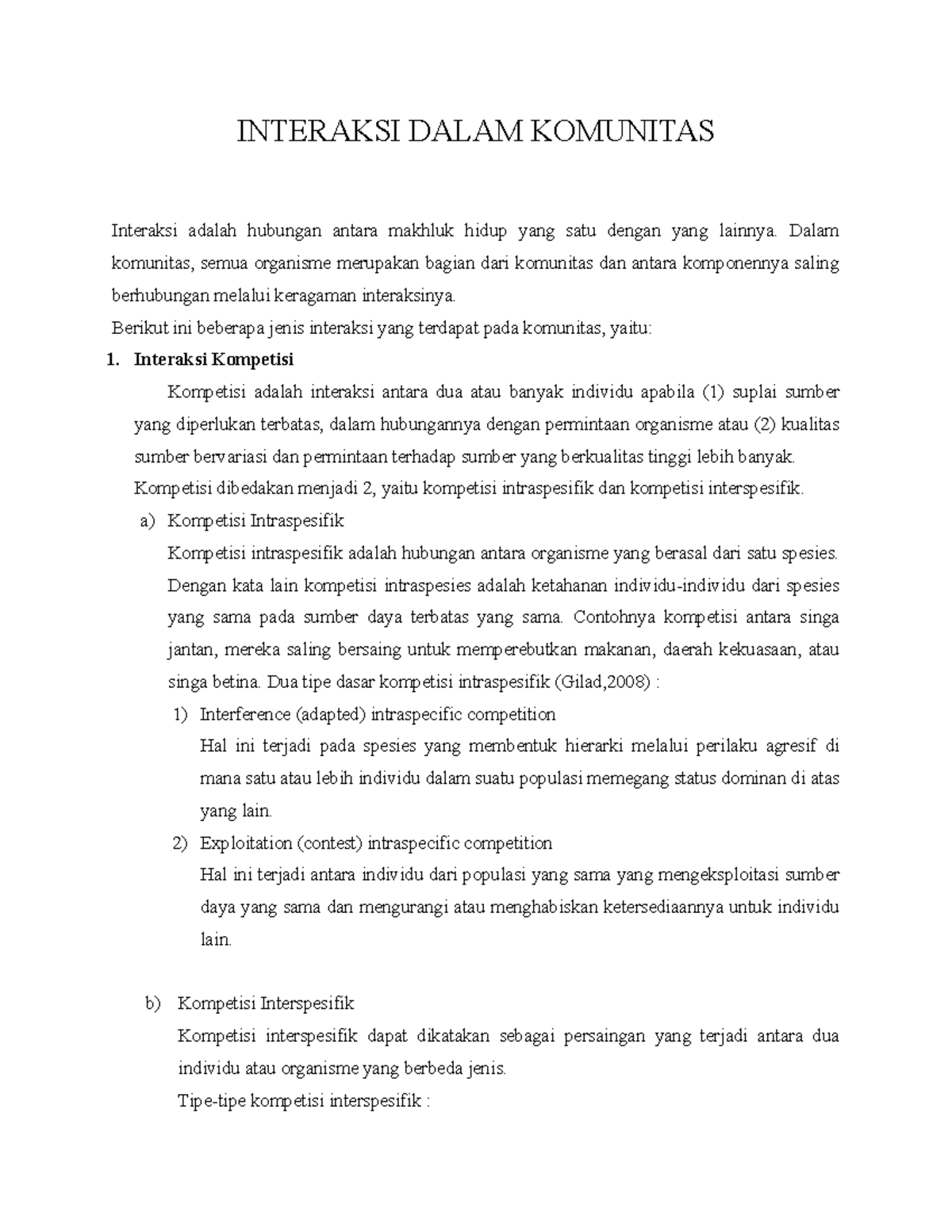 Interaksi dalam komunitas - INTERAKSI DALAM KOMUNITAS Interaksi adalah