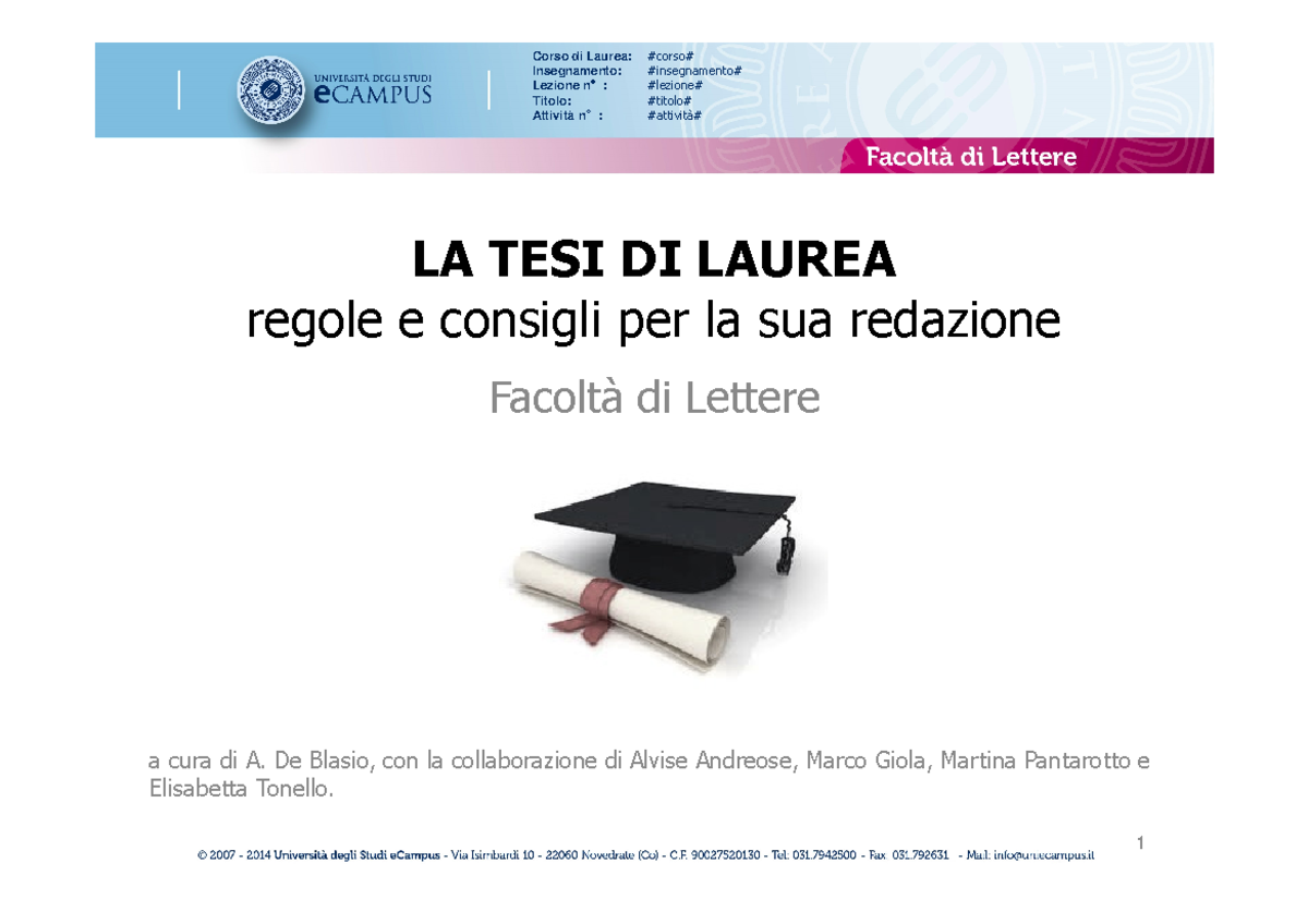 Come Funziona La Tesi Di Laurea La tesi di laurea - Libro per tesi - Insegnamento: Lezione n