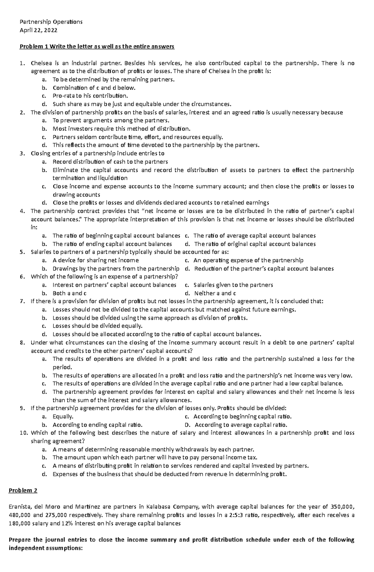 Partnership-Operations-2022 for accountancy students - Partnership ...