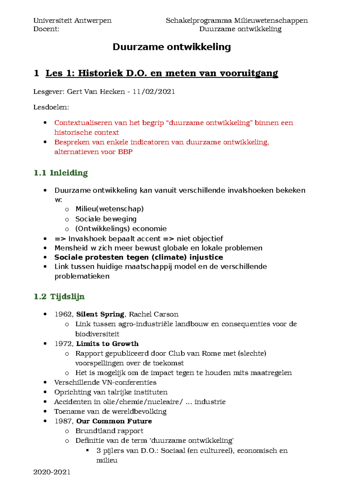 Samenvatting Duurzame-ontwikkeling - Universiteit Antwerpen ...