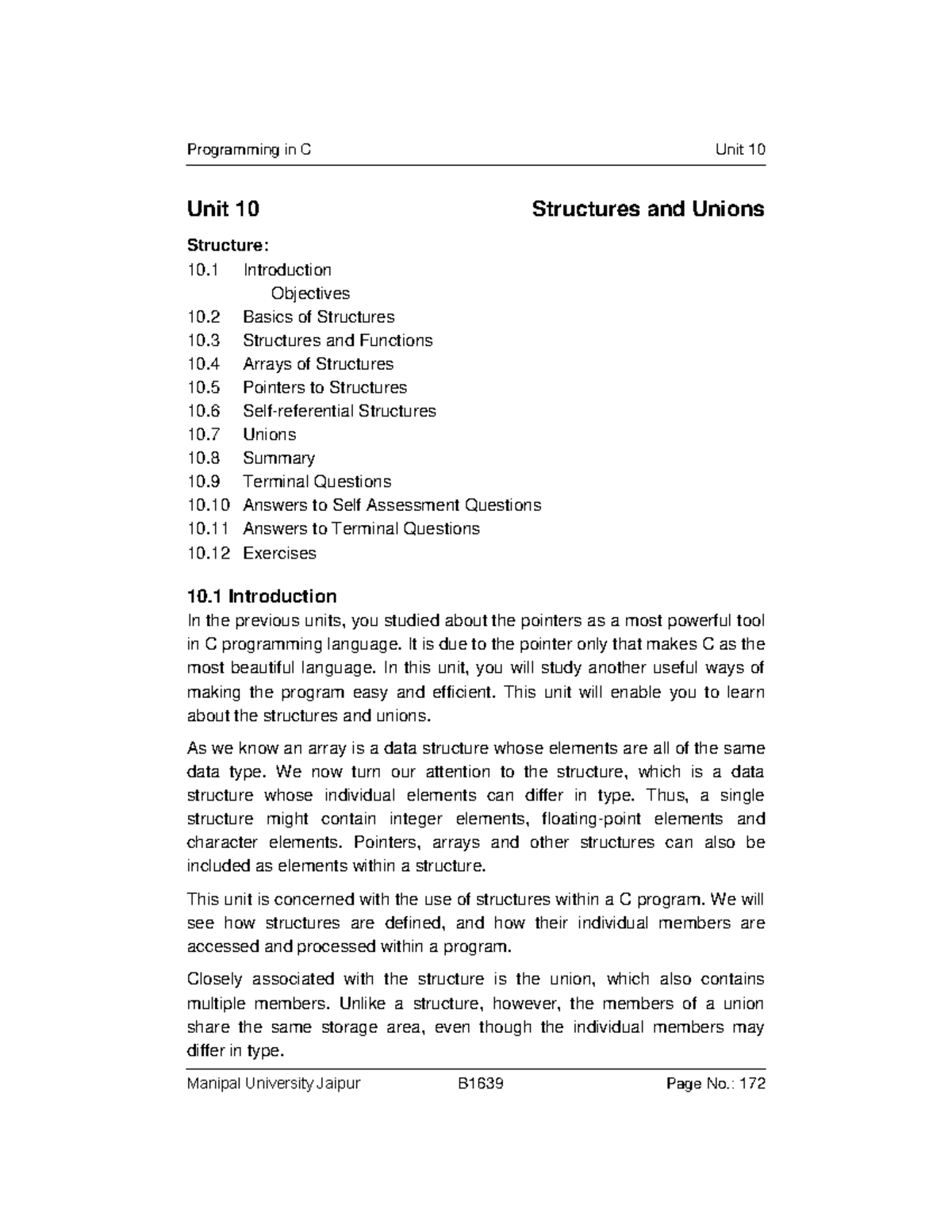 Unit 10 Structures and Unions - Unit 10 Structures and Unions Structure ...