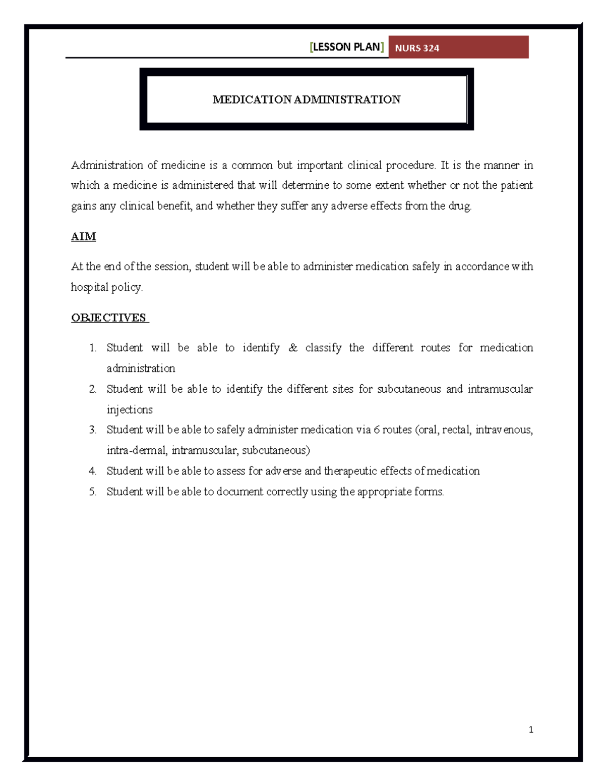 Medication Administration Revised - MEDICATION ADMINISTRATION ...