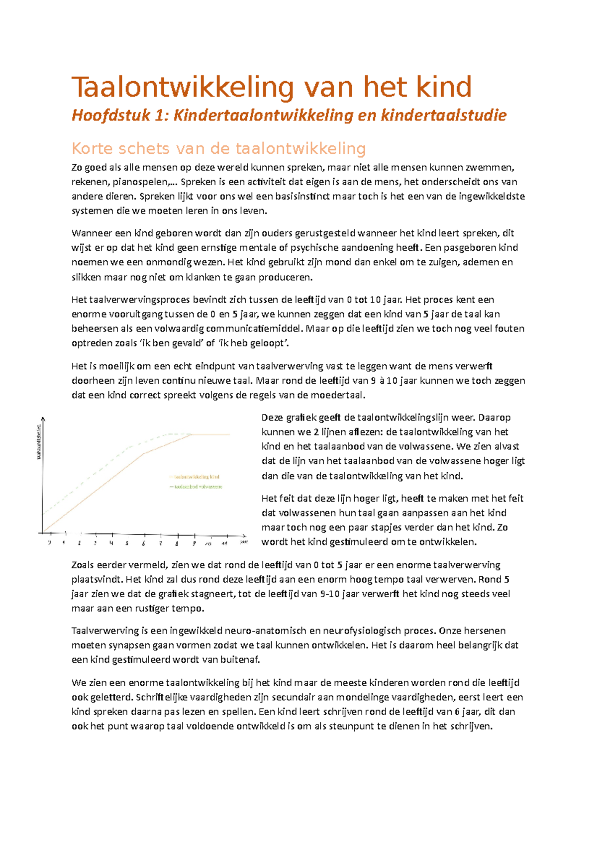 Taalontwikkeling Van Het Kind (H1 En H2) - Taalontwikkeling Van Het ...