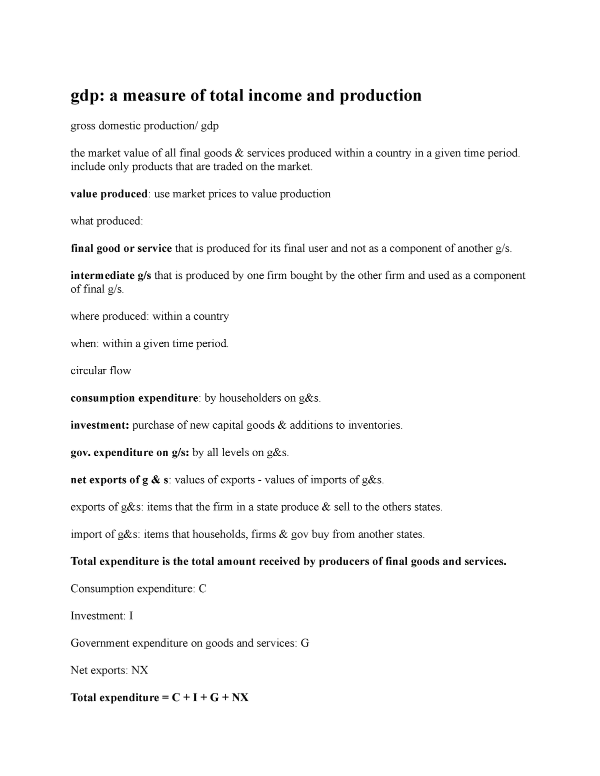 gdp-notes-gdp-a-measure-of-total-income-and-production-gross