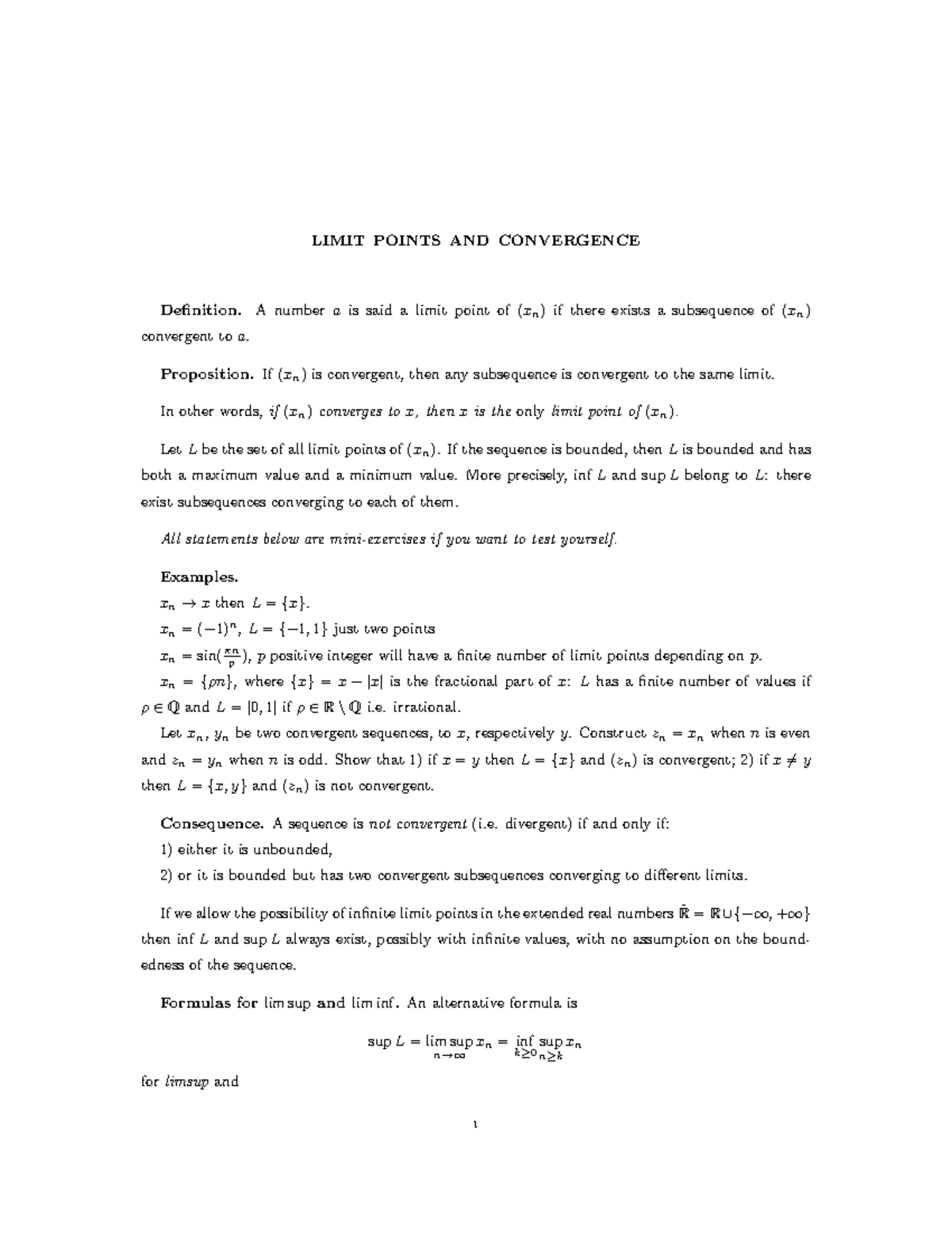 Convergence - this are notes they will help with the course infomation ...