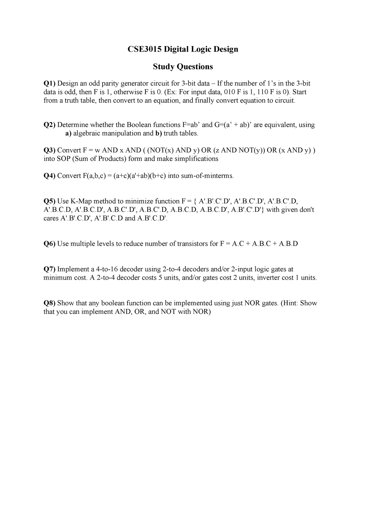 Cse315 Study Questions Mineral Processing Chz 311 Instanbul Studocu