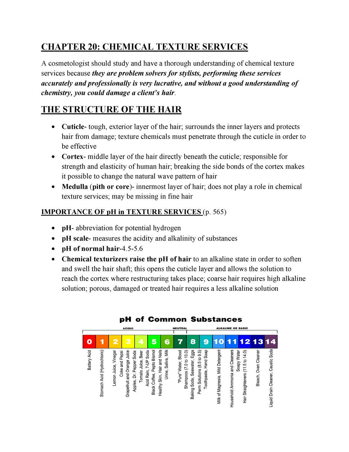 Cos- Chapter 20 Chemical Texture Services - - Studocu