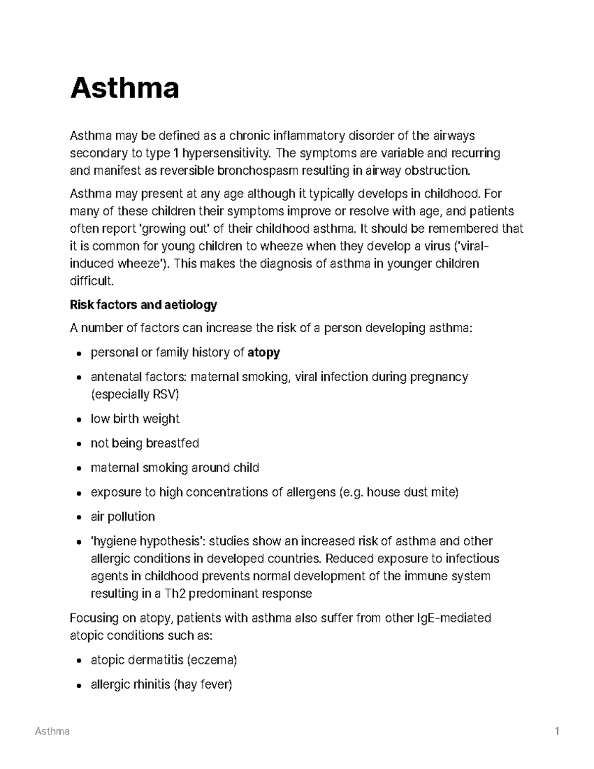 Asthma - The symptoms are variable and recurring and manifest as ...