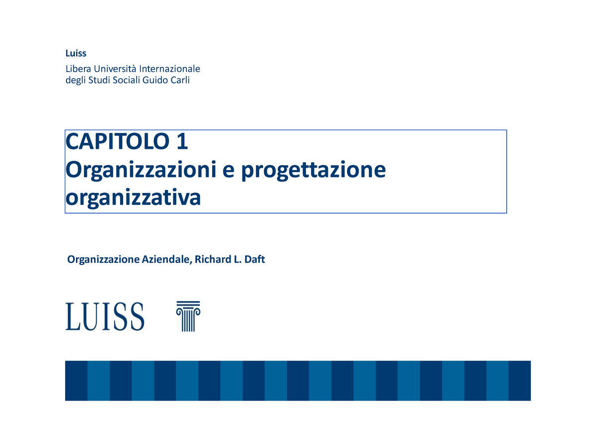 Capitolo 1 Organizzazione - Luiss Libera Universit‡ Internazionale ...