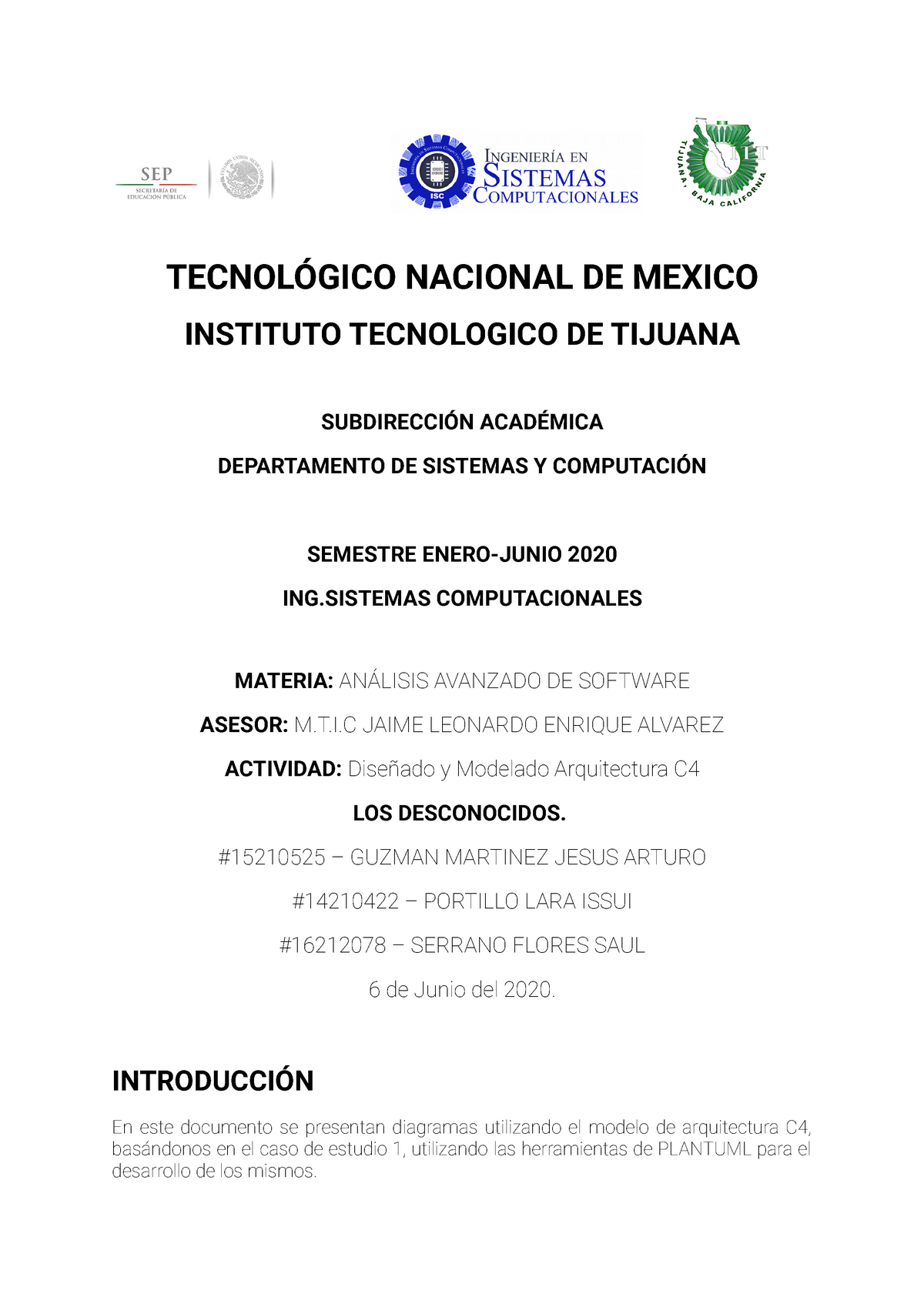 Diseñado y Modelado Arquitectura C4 - TECNOLÓGICO NACIONAL DE MEXICO ...