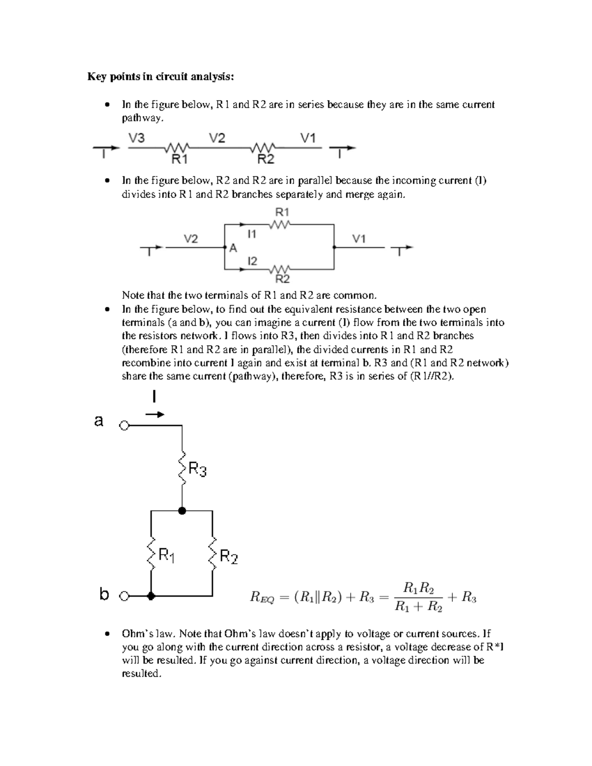 Last lecture summary - Key points in circuit analysis: In the figure ...
