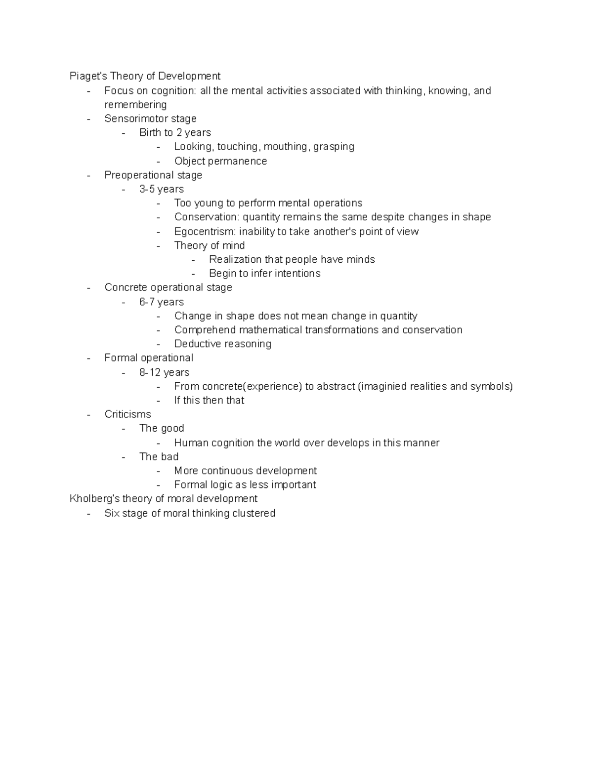 Psych Lecture Cognition Pt - Piaget’s Theory Of Development - Focus On ...