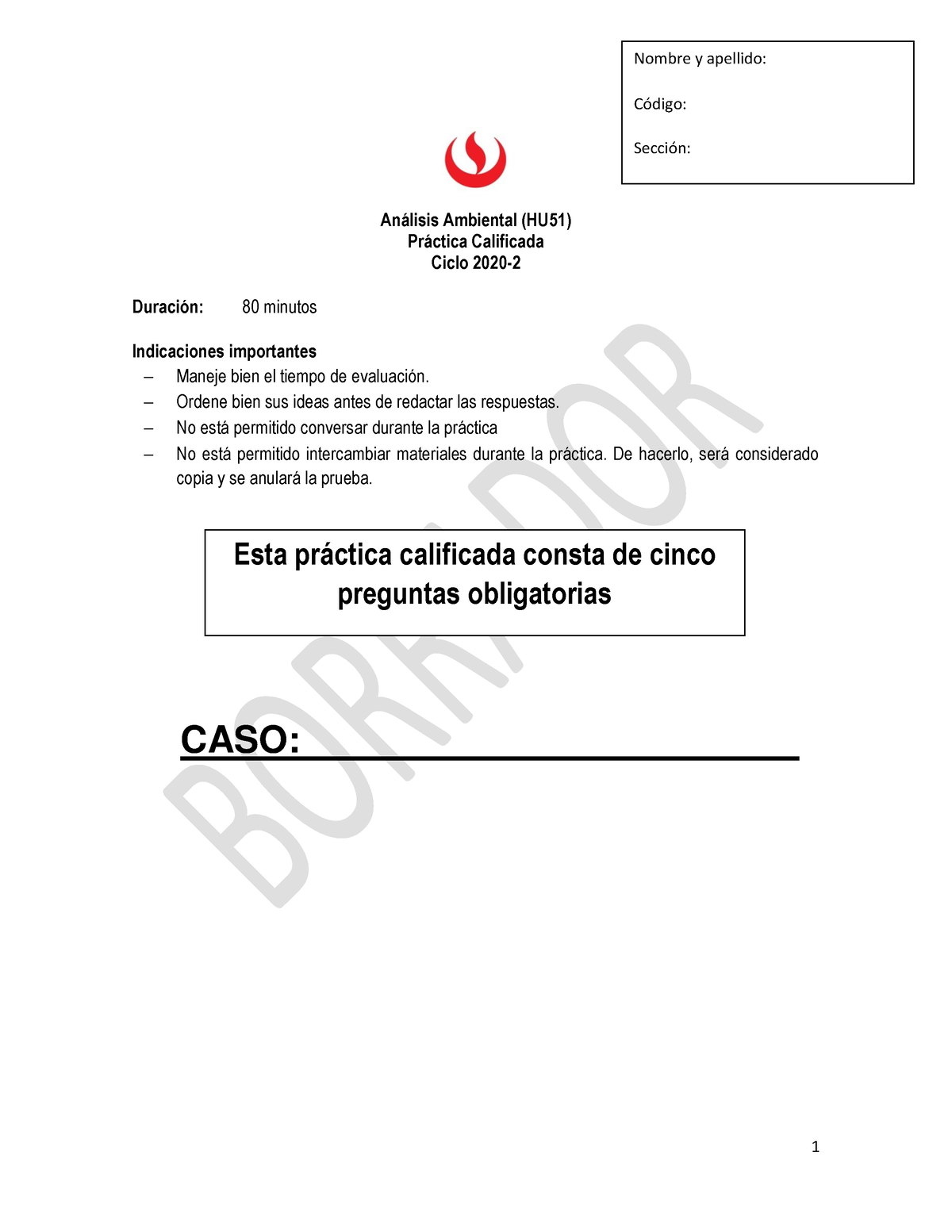 Formato PC 2020-2 HU51 - Apuntes De Pc1 - An·lisis Ambiental (HU51) Pr ...