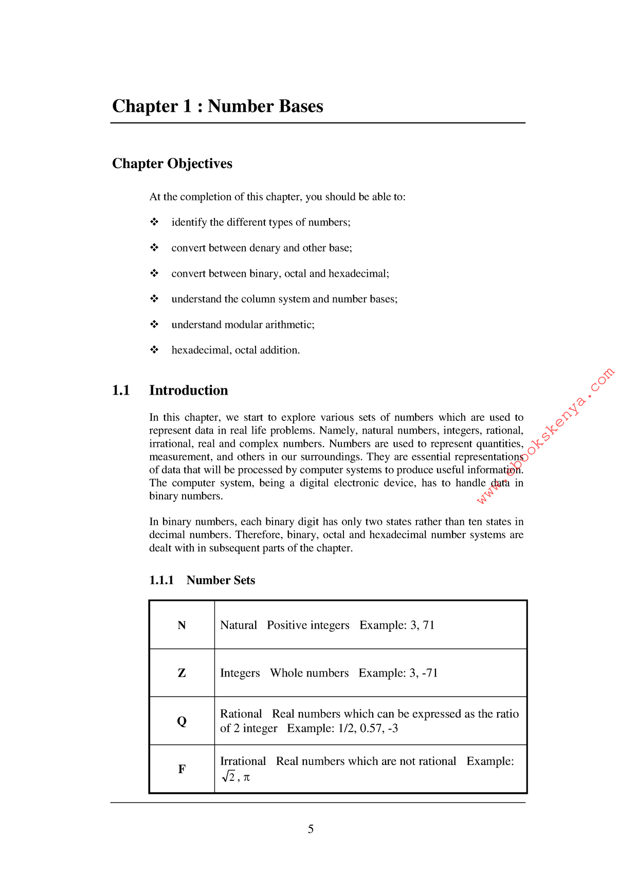 Chap1-Number System - Maths Statistics - Chapter 1 : Number Bases ...