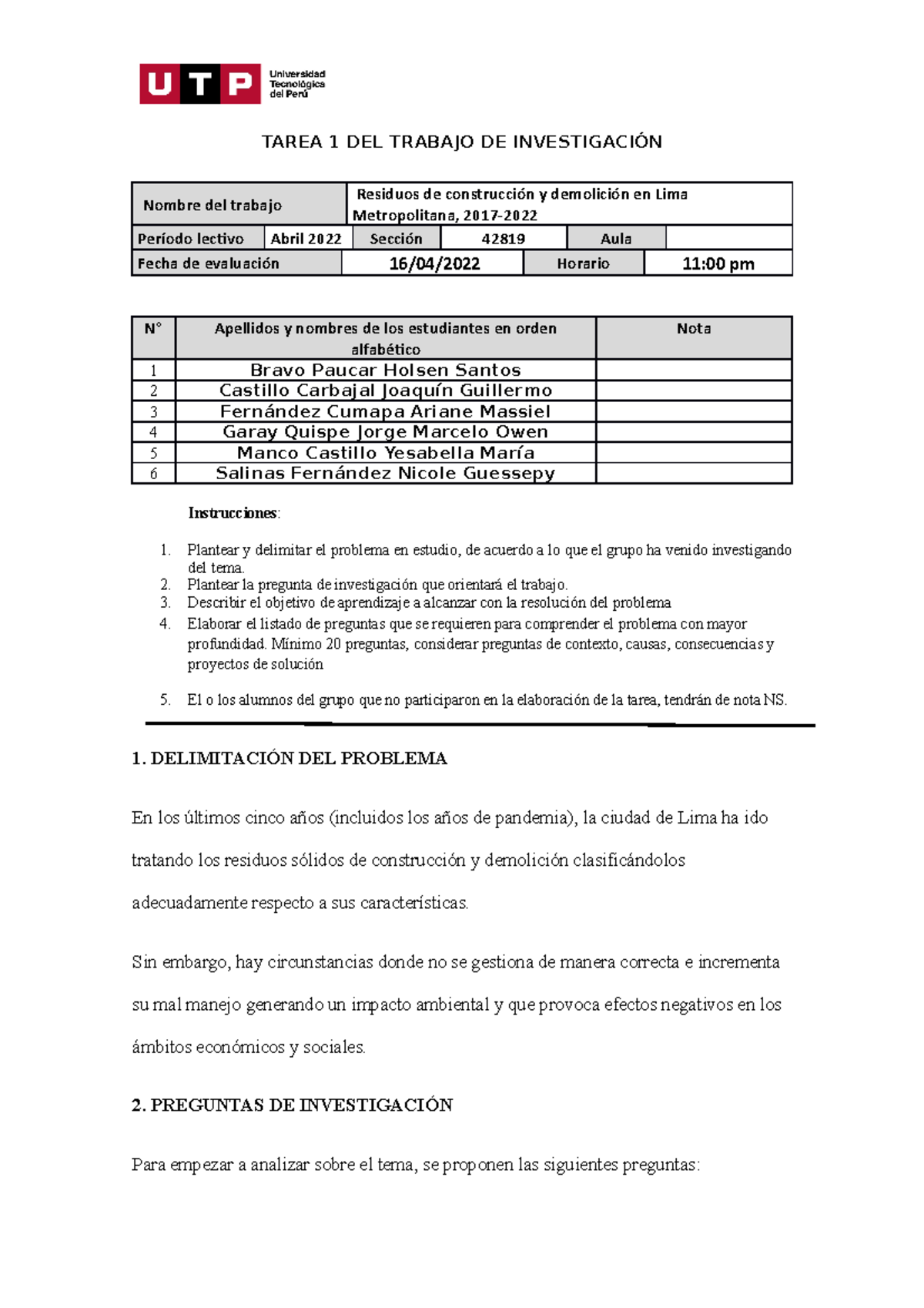 Semana 5 - Tarea 1 - Plantilla - Delimitación del tema de investigación ...