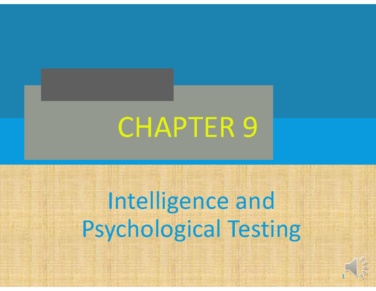 Psyc1023 Ch9 For Posting Chapter 9 Intelligence And Psychological