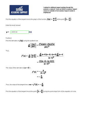 [Solved] Using the product rule find the equation of the tangent line ...