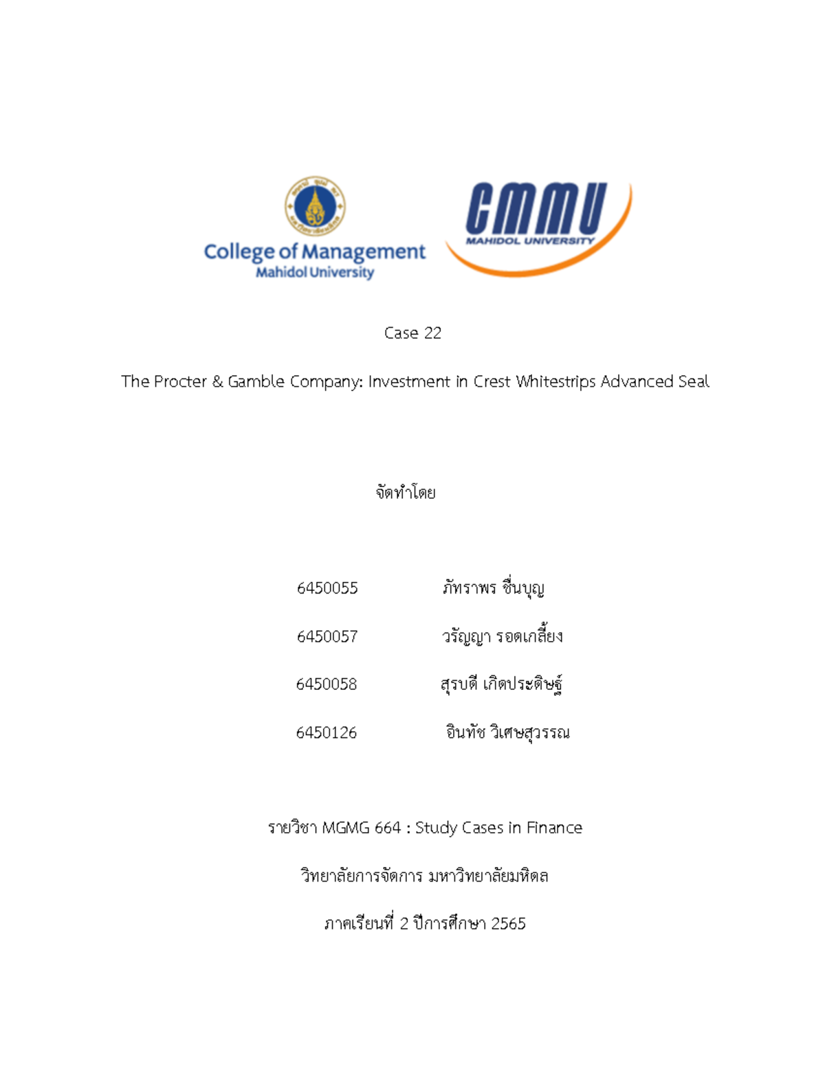 Case 6 Procter Gamble Report Case 22 The Procter & Gamble Company