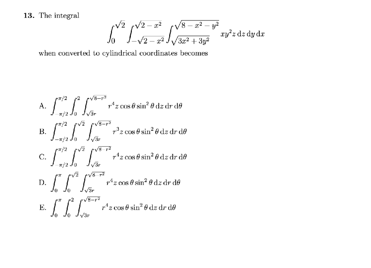 Cylindrical Practice for mid2 - MA 26100 - Studocu