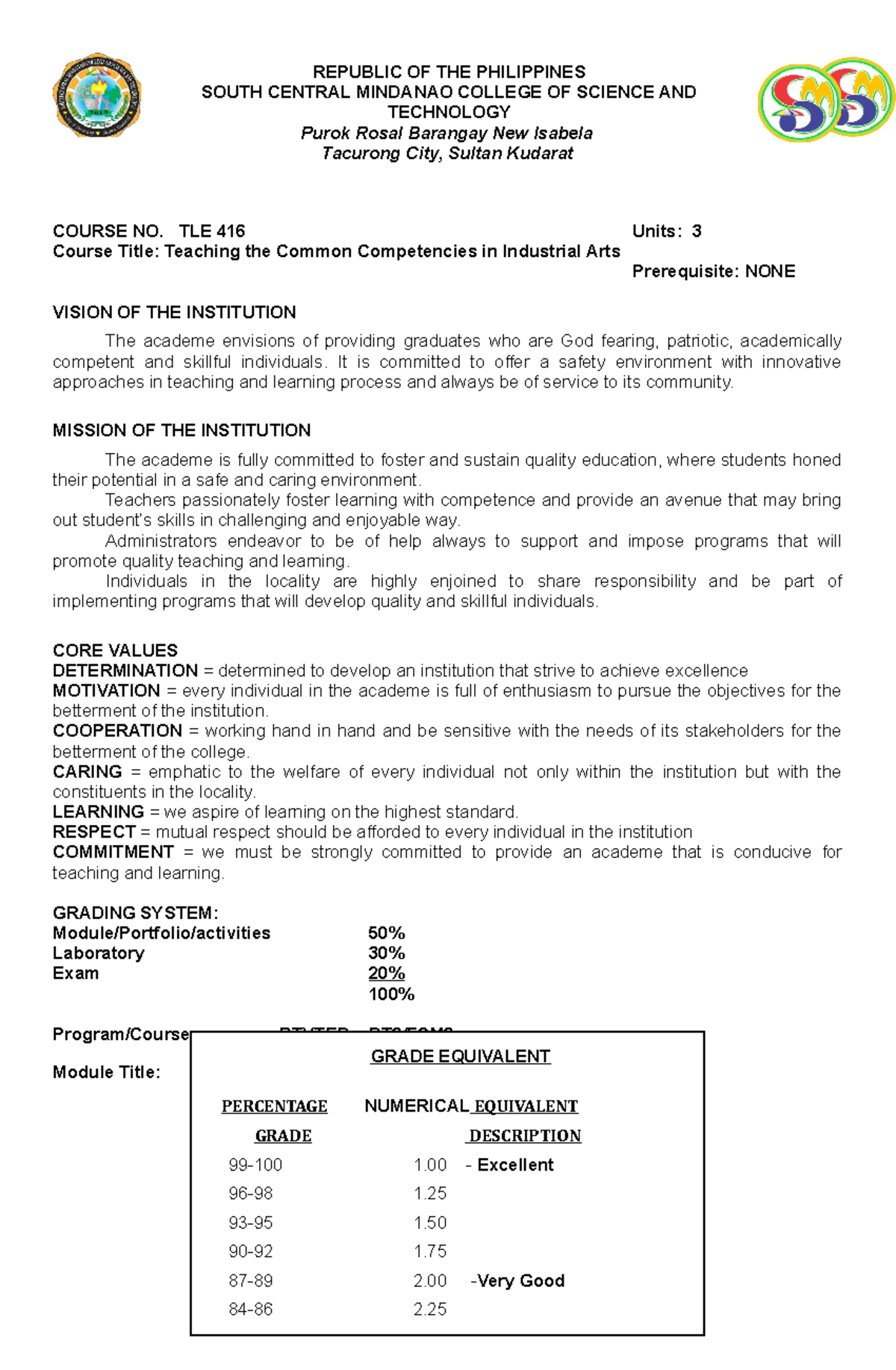 Module in Teaching Common Competencies in Industrial Arts REPUBLIC OF