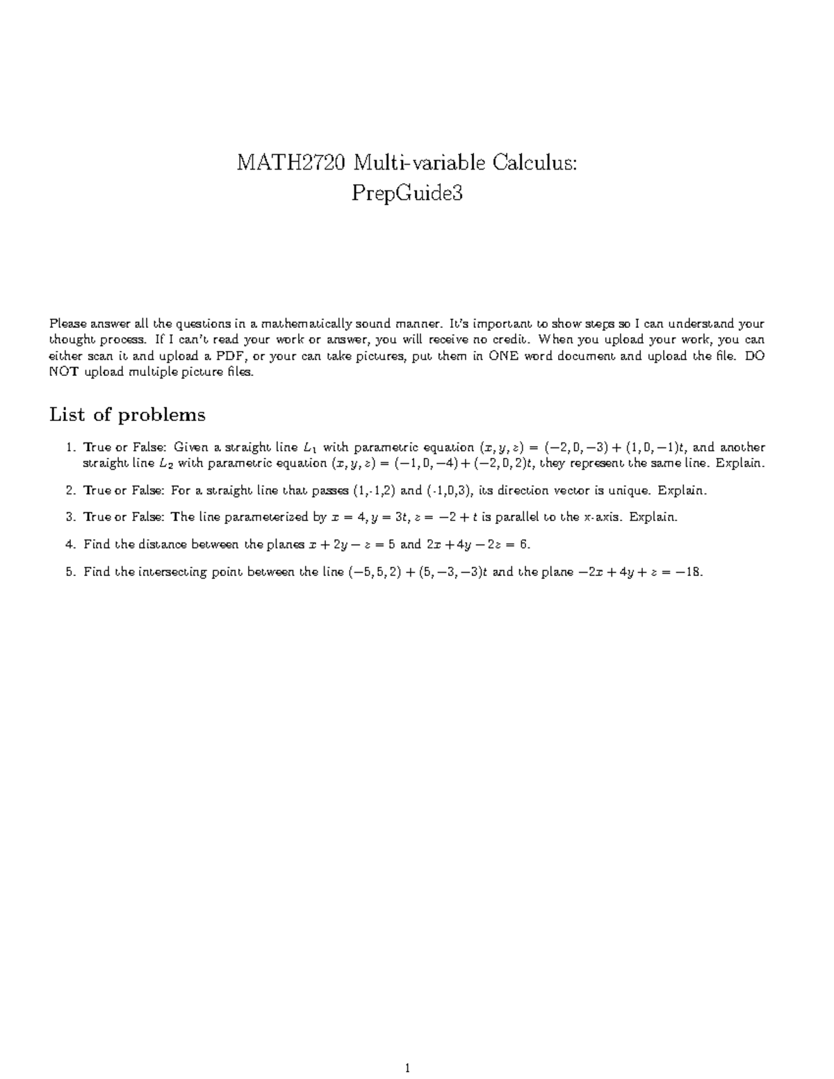 2021 Fmath 2720 Prep Guide 3 - MATH2720 Multi-variable Calculus ...