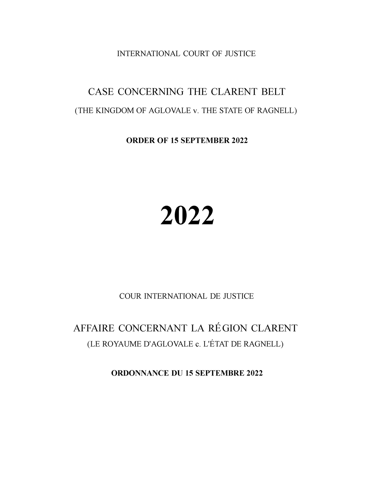 2023 Jessup Problem Final INTERNATIONAL COURT OF JUSTICE CASE