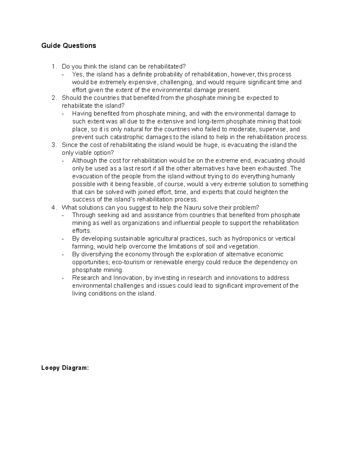 Individual Activity for Lithosphere - Guide Questions 1. Do you think ...
