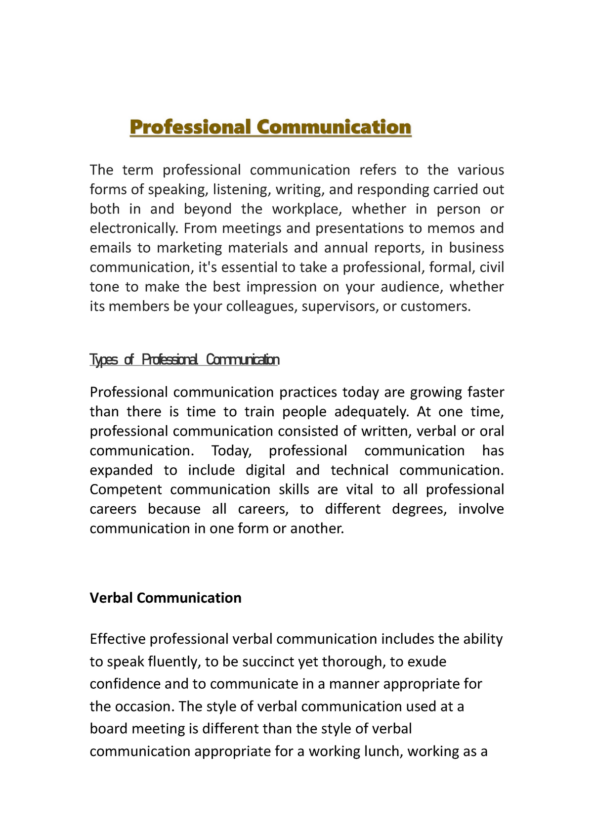 Professional Communication - From Meetings And Presentations To Memos ...