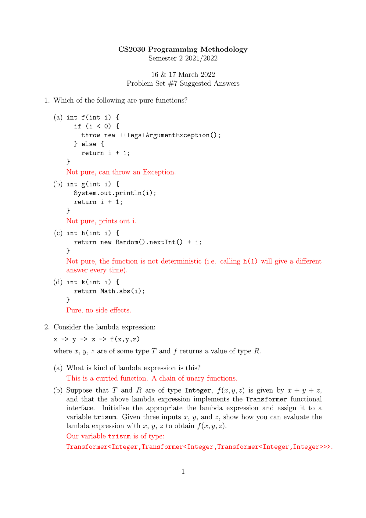 Recitation 07-guide - CS2030 Programming Methodology Semester 2 2021/ ...